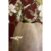 tall cream faux ceramic scalloped vase