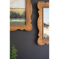 set of 2 natural wood framed landscape prints