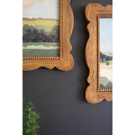set of 2 natural wood framed landscape prints