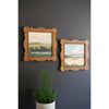 set of 2 natural wood framed landscape prints