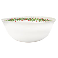 melamine large christmas wreath bowl red green