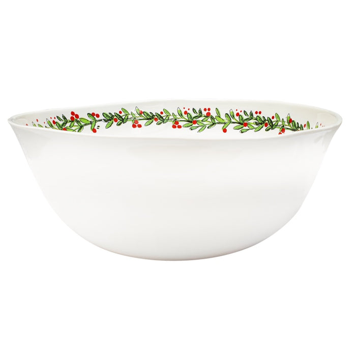 melamine large christmas wreath bowl red green