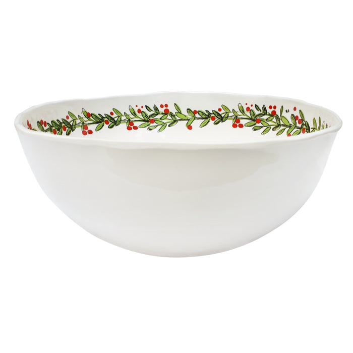 melamine medium christmas wreath bowl red green