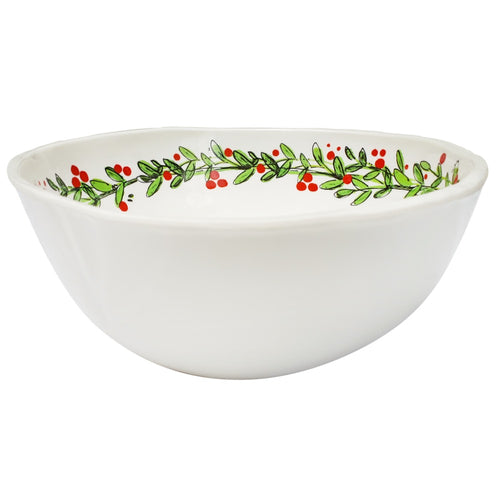 melamine small christmas wreath bowl red green 
