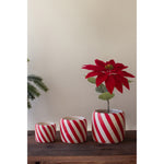 red white striped candy cane planter set holiday decor 