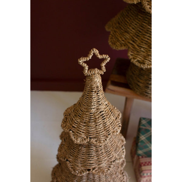 tan natural fiber woven Christmas tree 2