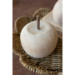 carved apple pear wood set decor