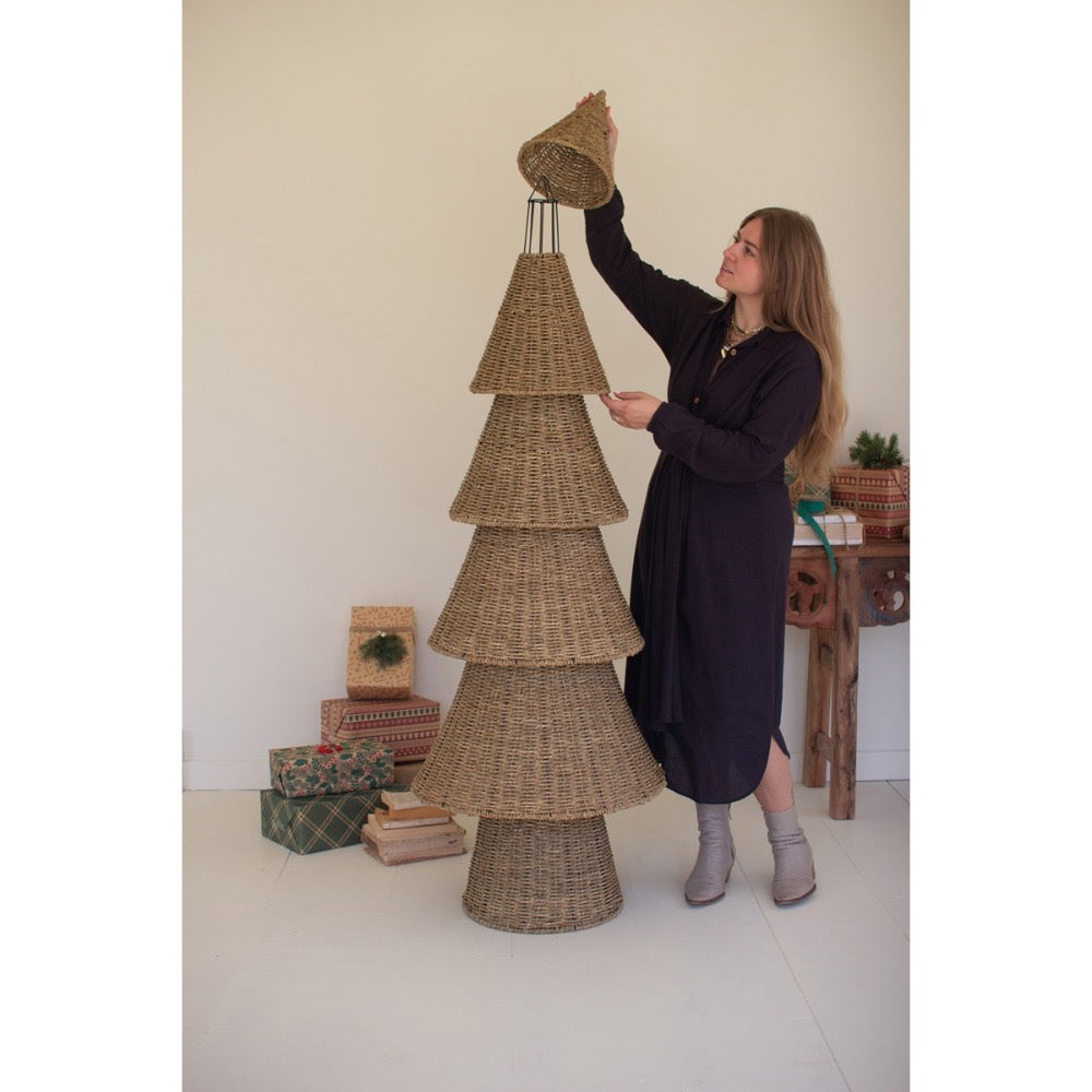 vine wrapped wire Christmas tree tiered