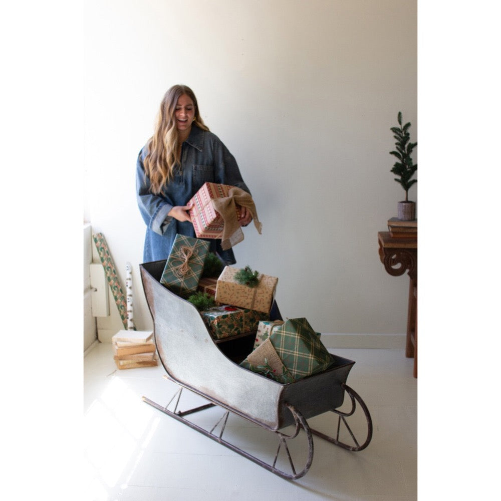galvanized steel rust vintage sleigh