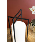 tall textured black metal led lantern