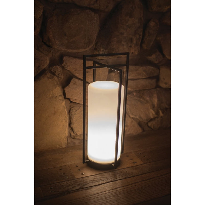 tall textured black metal led lantern