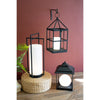 tall textured black metal led lantern