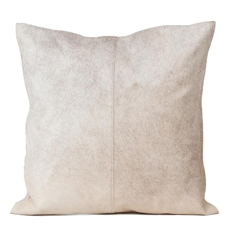 square grey beige cowhide pillow 
