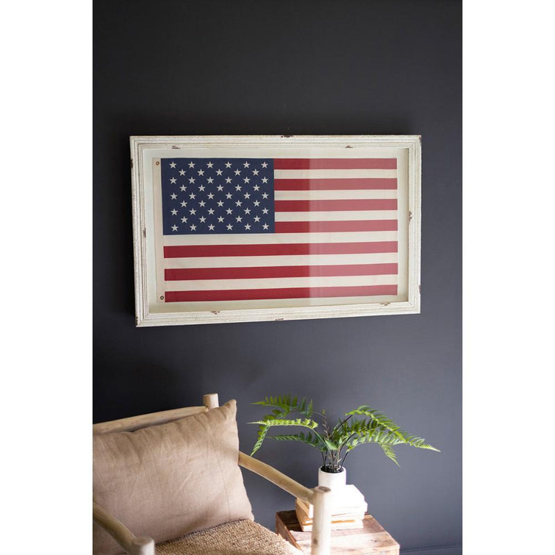 red white blue american flag framed