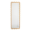 large wooden natural squiggle rectangle framed mirror