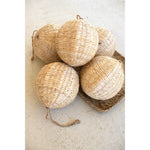 seagrass ornament set natural round