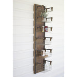wall rack storage baskets wire metal wood 