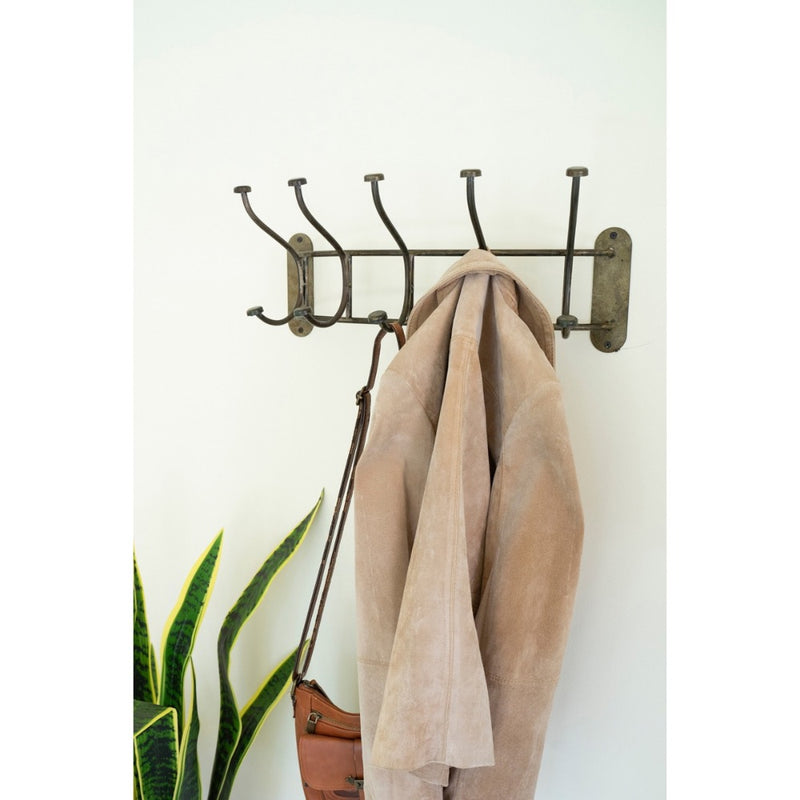 curved iron wall coat rack multi hook