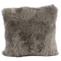 Sheepskin Square Pillow Cushion - Longwool vole color