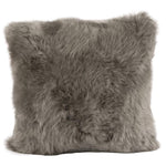 Sheepskin Square Pillow Cushion - Longwool vole color