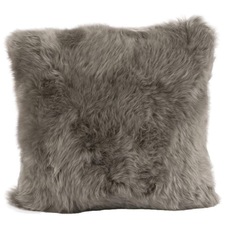 Sheepskin Square Pillow Cushion - Longwool vole color
