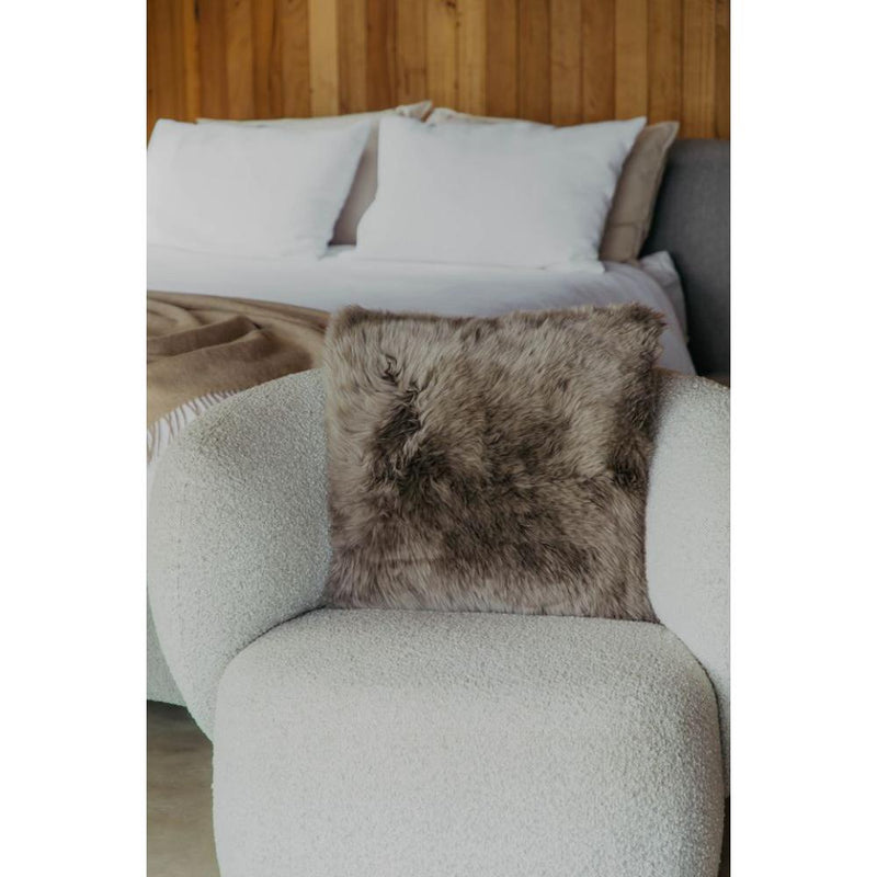 Sheepskin Square Pillow Cushion - Longwool vole