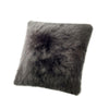 Sheepskin Square Pillow Cushion - Longwool steel grey