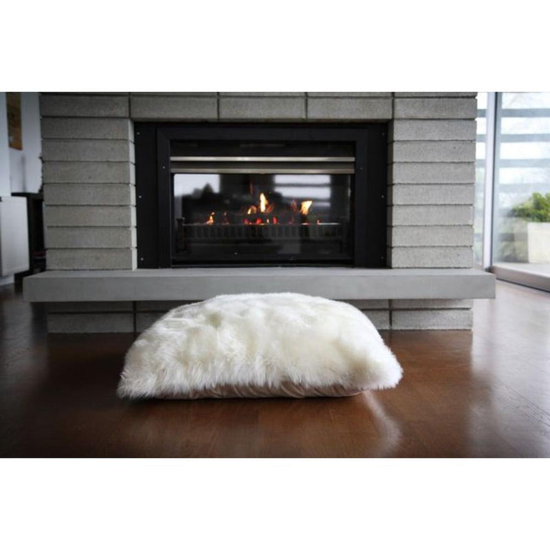 longwool sheepskin floor cushion ivory