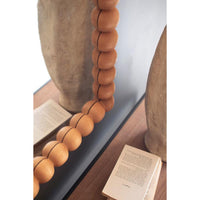 wooden ball detail arched mirror