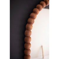 wooden ball detail arched mirror