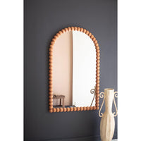 wooden ball detail arched mirror