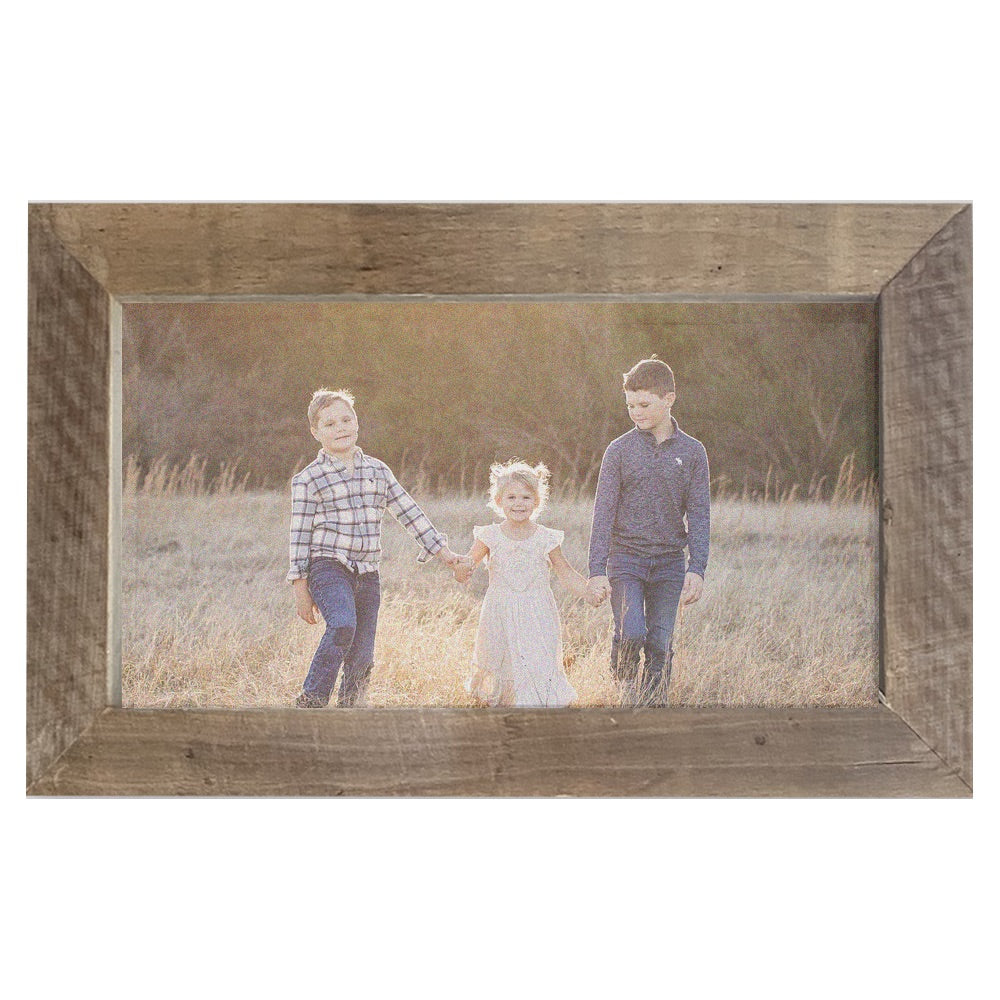 custom photo timber wood stained frame