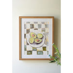 acrylic avocado painting wood frame