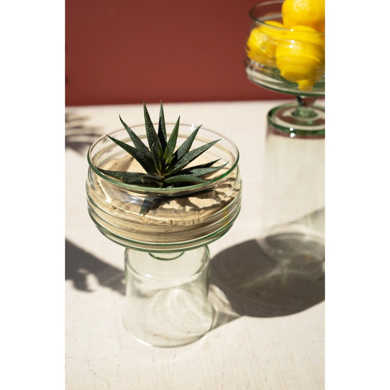 reversible glass compotes set of 2 glass
