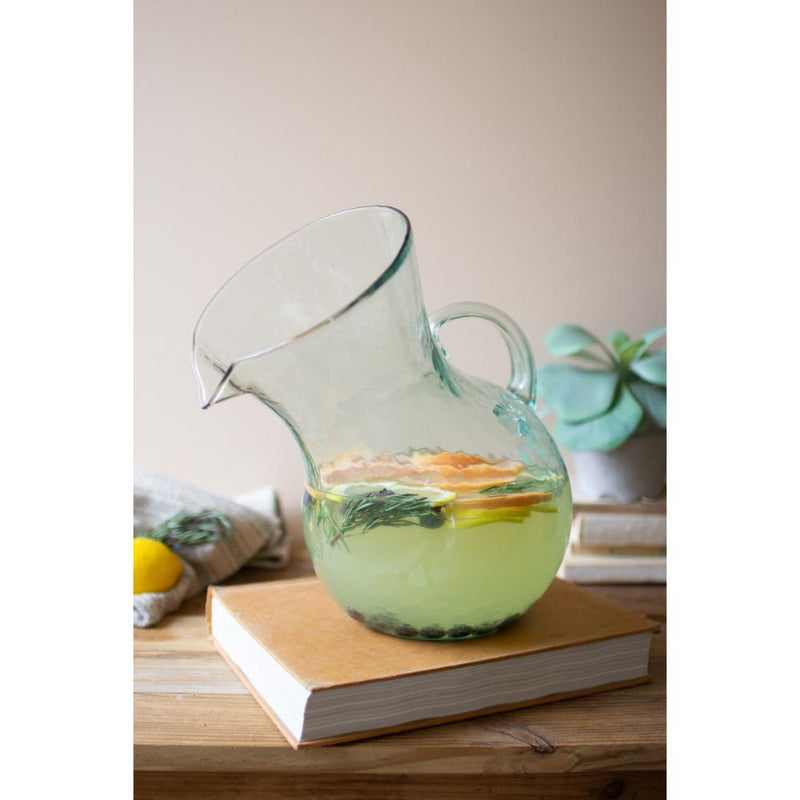 glass tilted pitcher