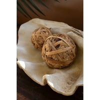 resin clam shell decor natural organic cream