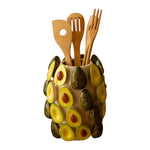ceramic produce vase green avocado decorative 