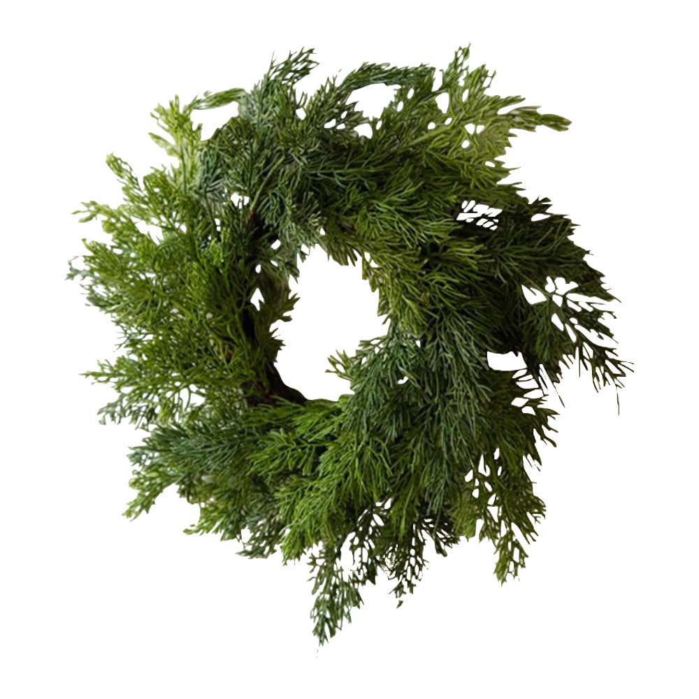 green pine wreath faux