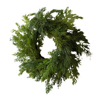 green pine wreath faux