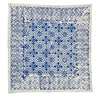square cotton napkins navy white block print
