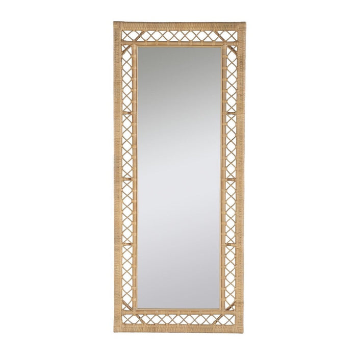 floor mirror natural rattan frame