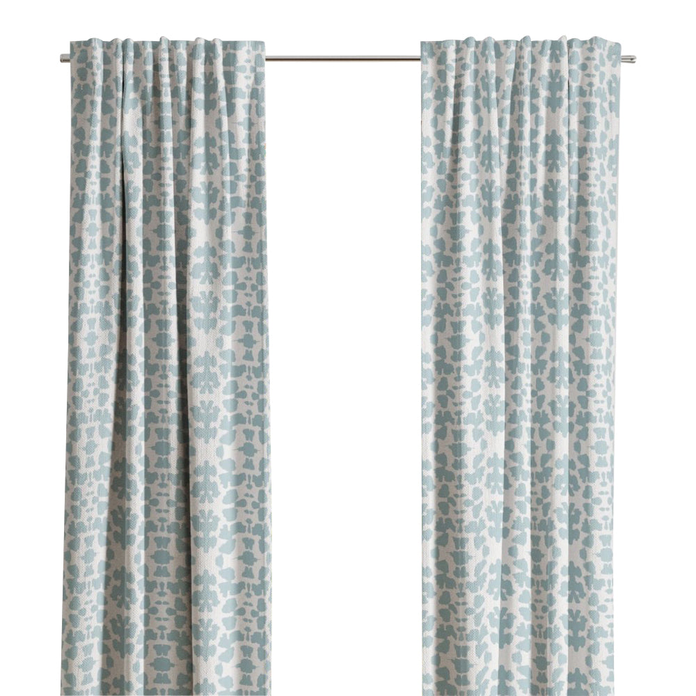 Chintz Mist Curtain Panels by Laura Park Designs in blue and white