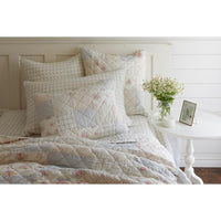 bedding ensemble pastel multi-pattern quilt size options shams
