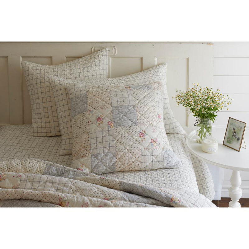 bedding ensemble pastel multi-pattern quilt size options shams