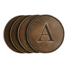 round coasters monogrammed leather personalized