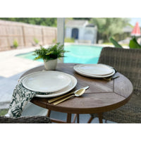 cream double line melamine plates