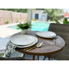 cream double line melamine plates