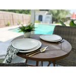 cream double line melamine plates