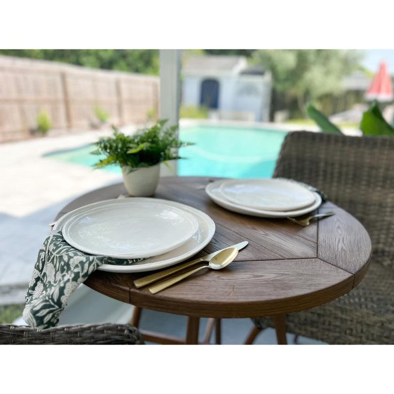 cream double line melamine plates