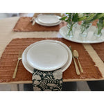cream double line plates